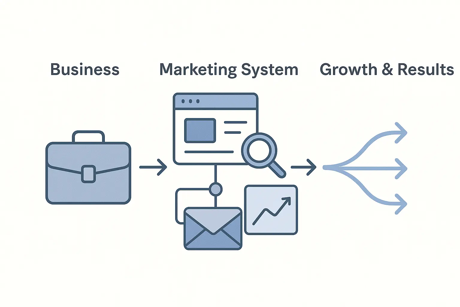 Simple system: strategy → content → email → website care